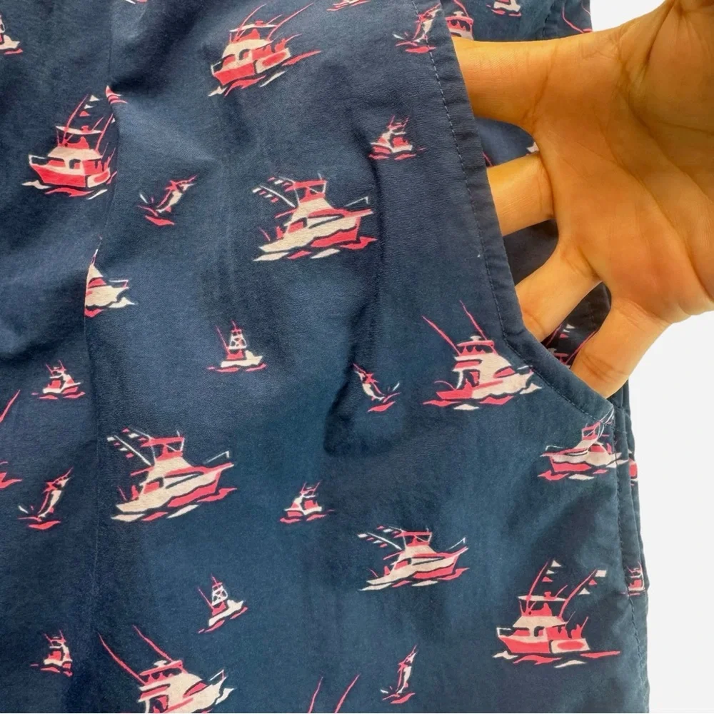 Columbia PFG Blue w/ Pink Sail Boats Swim Trunks Fishing Mesh Shorts Men XXL 134